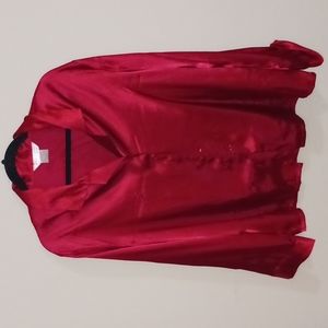 Red satin shirt